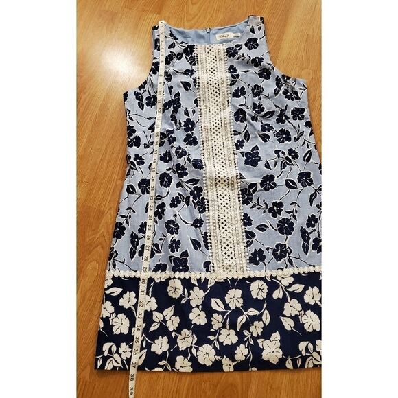 Eliza J Sleeveless Lace Trim Floral Shift Mini - Picture 10 of 13